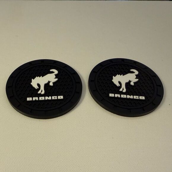 Bronco Car Cup Coasters in Black Set of 2 NWT - Picture 3 of 4